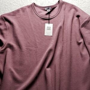 ONE BONE Shirt Mens 5XL Pink Long Sleeve Textured Knit Crewneck Stretch Tee